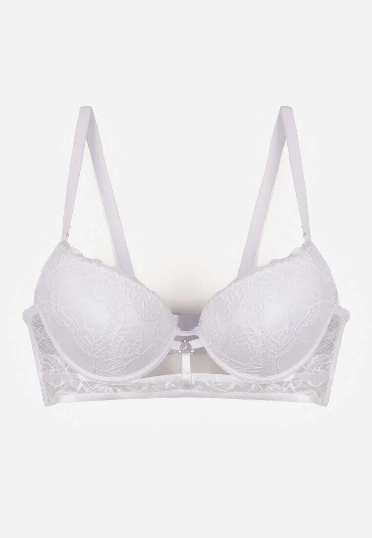 love magnolia Sutien Alb din Dantelă în stil clasic cu aplicație Galinassa