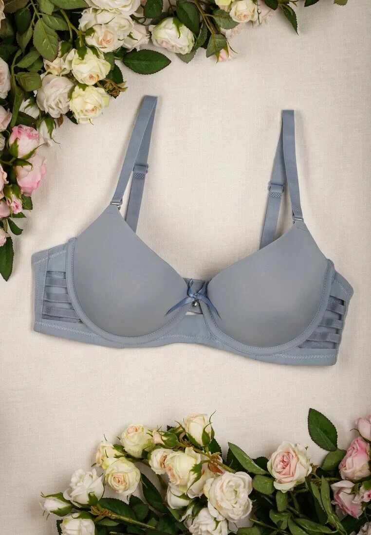 love magnolia Sutien Albastru deschis Push-up Decorat Cu decupaje laterale Biathy
