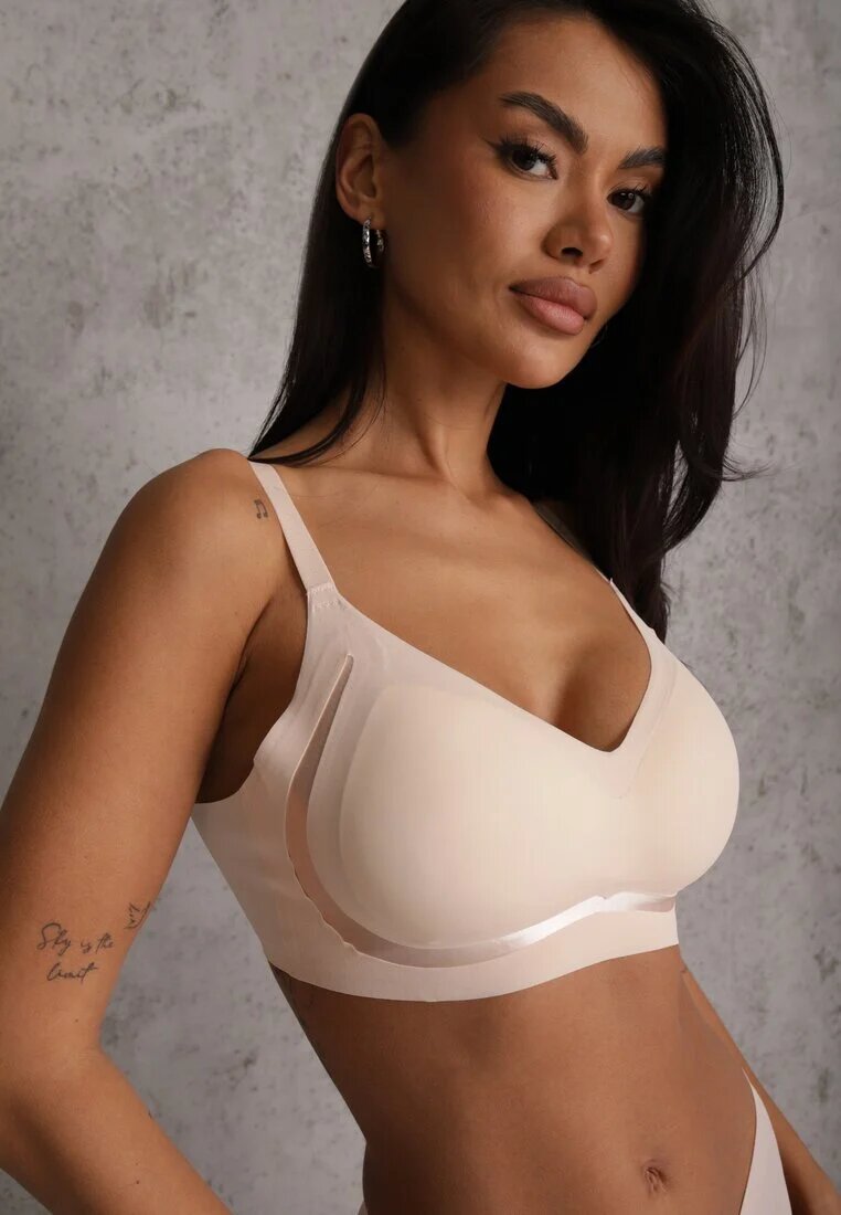 love magnolia Sutien Bej Decorat cu inserții transparente cu întărire Seanael