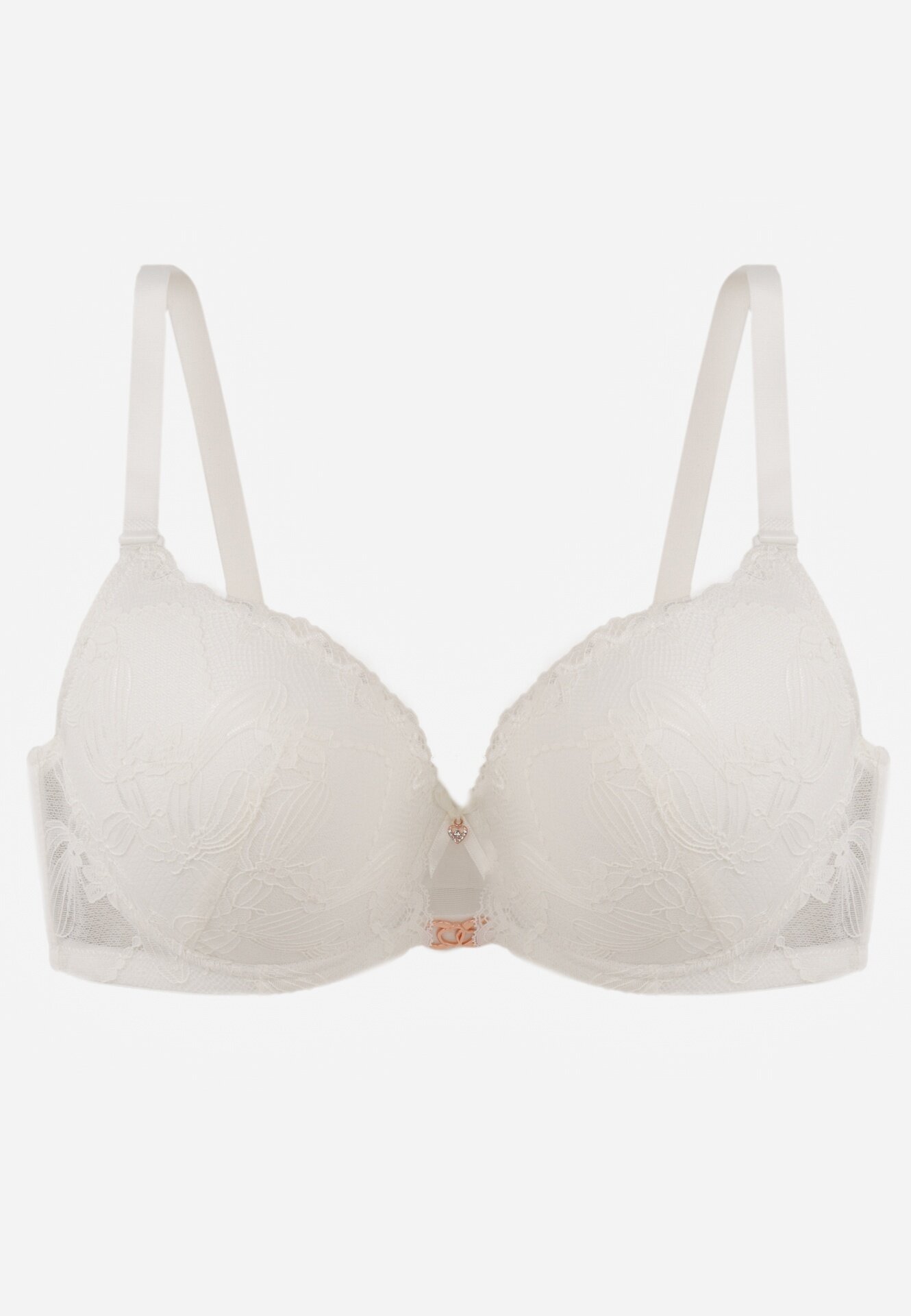 love magnolia Sutien bej deschis din dantelă cu aplicație metalică Dorzedi