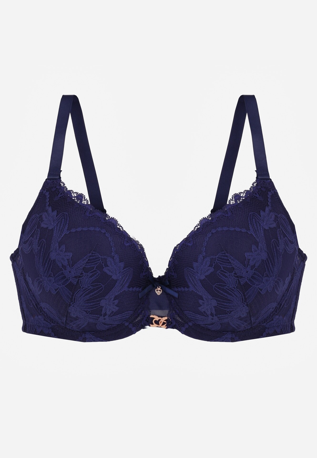 love magnolia Sutien Bleumarin din Dantelă cu Aplicație Metalică Dorzedi