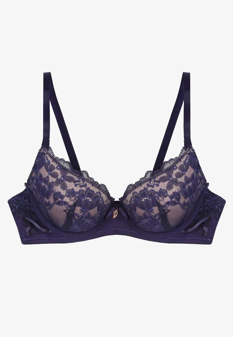 love magnolia Sutien Bleumarin-roz cu dantelă și fundiță Amirio