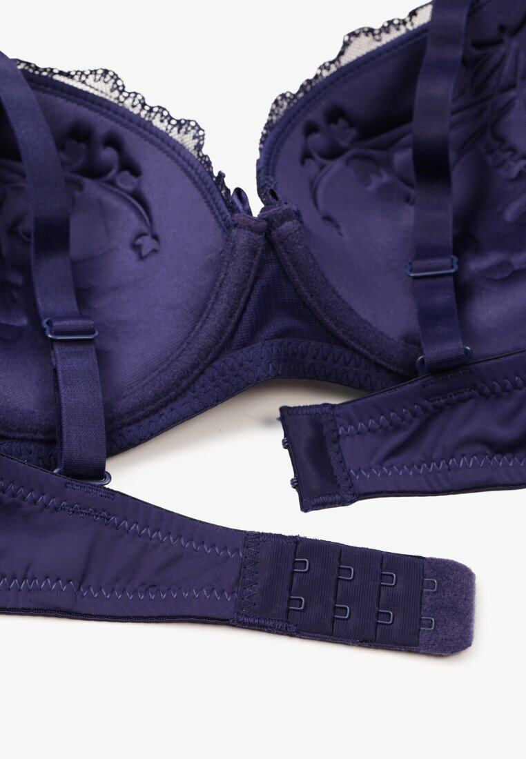 love magnolia Sutien Bleumarin-roz cu dantelă și fundiță Amirio