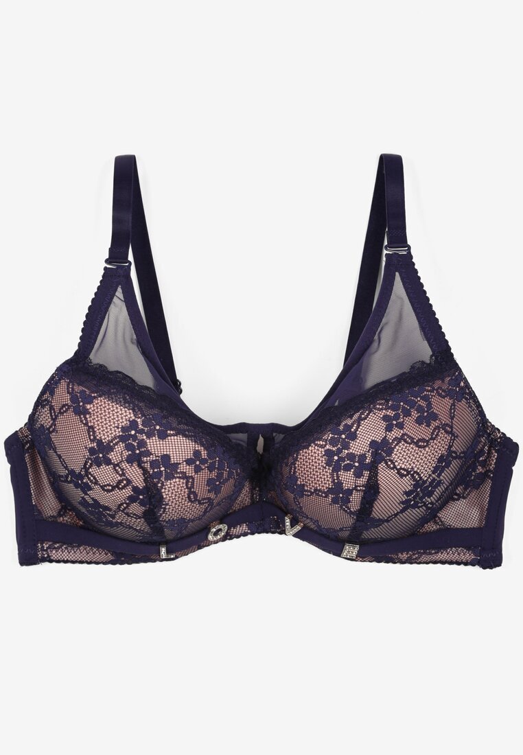 love magnolia Sutien din dantelă Bleumarin-Roz cu bretele detașabile Revalora