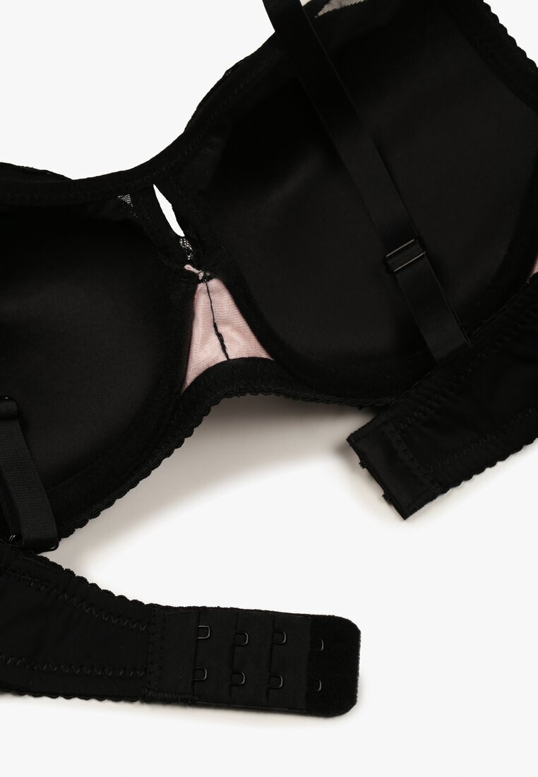 love magnolia Sutien Din Dantelă Negru-Roz cu Bretele Detașabile Revalora