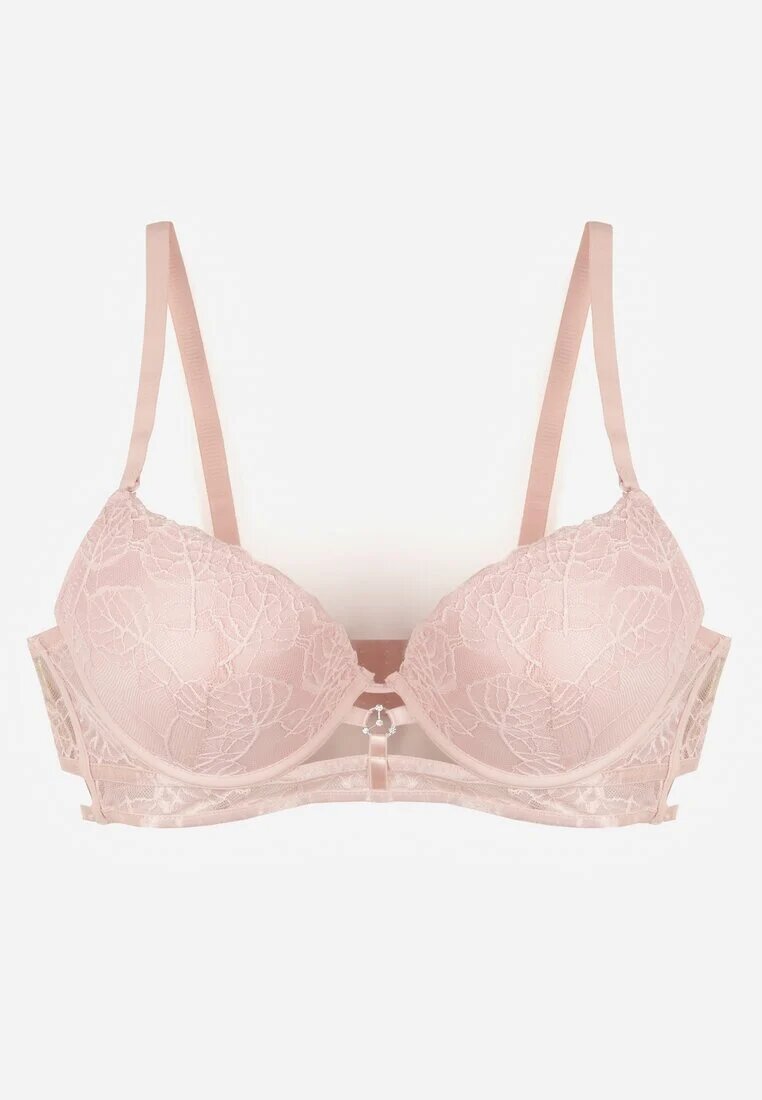 love magnolia Sutien din dantelă roz în stil clasic cu aplicație Galinassa