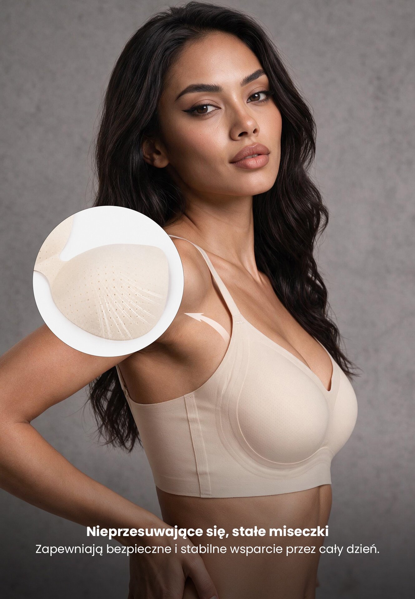 love magnolia Sutien Elastic Bej Fără Cusături Fără Armătură Edaelia