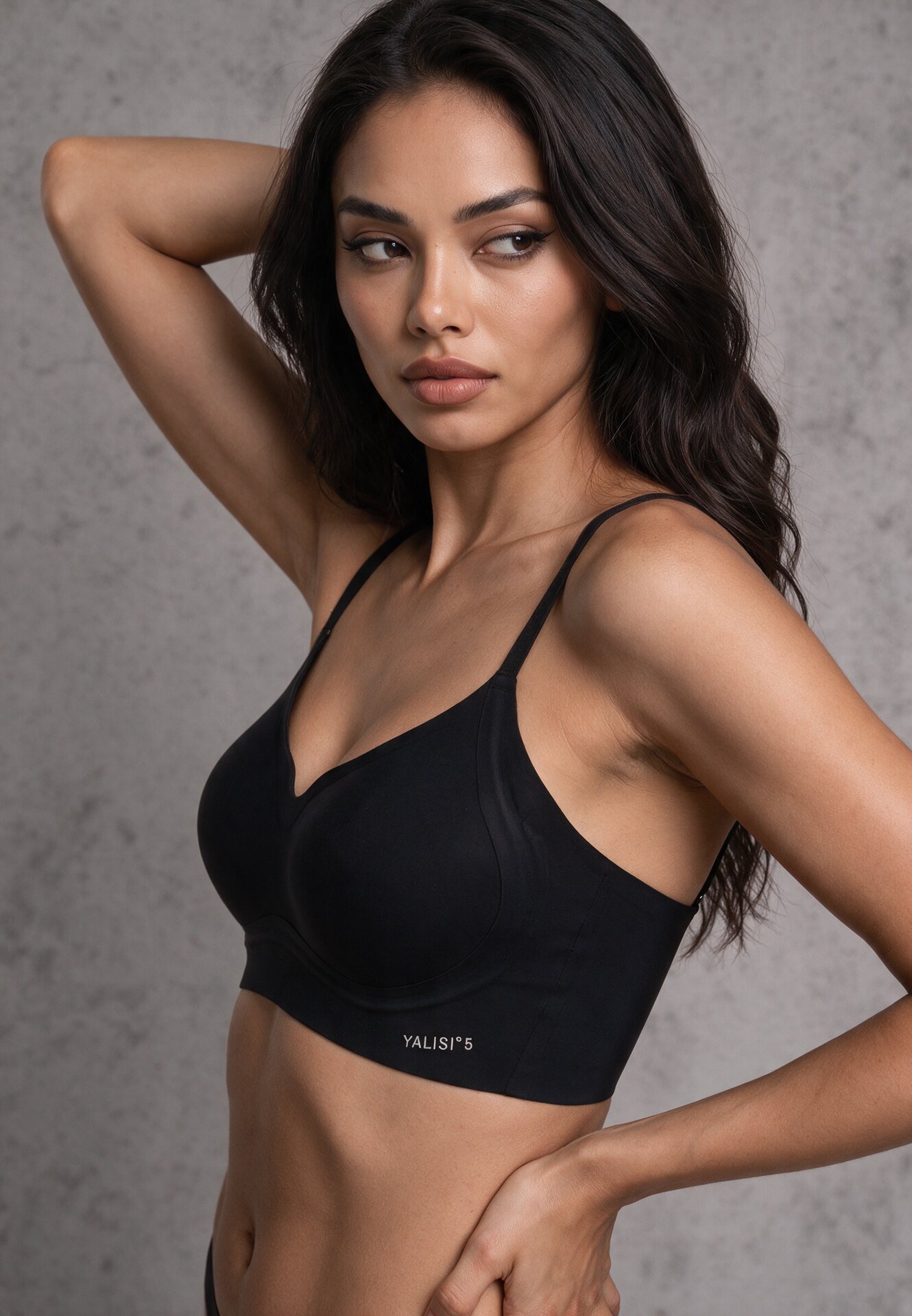 love magnolia Sutien Negru Elastic Fără Cusături Fără Armătură Edaelia