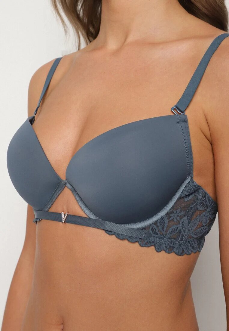 love magnolia Sutien Push-up Bleumarin cu Dantelă și Decupaj în Față Sariaris