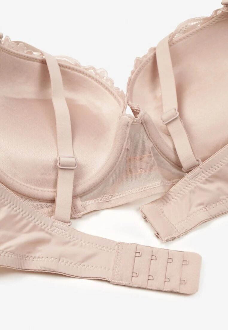 love magnolia Sutien Push-up din dantelă Roz cu decorațiune metalică Aclenne