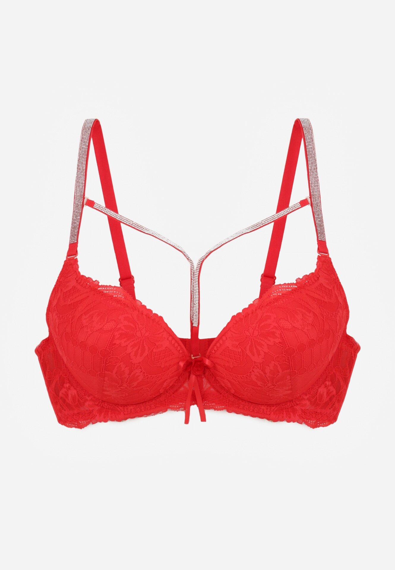 love magnolia Sutien Roșu Din dantelă Decorat cu fundă Falzedia