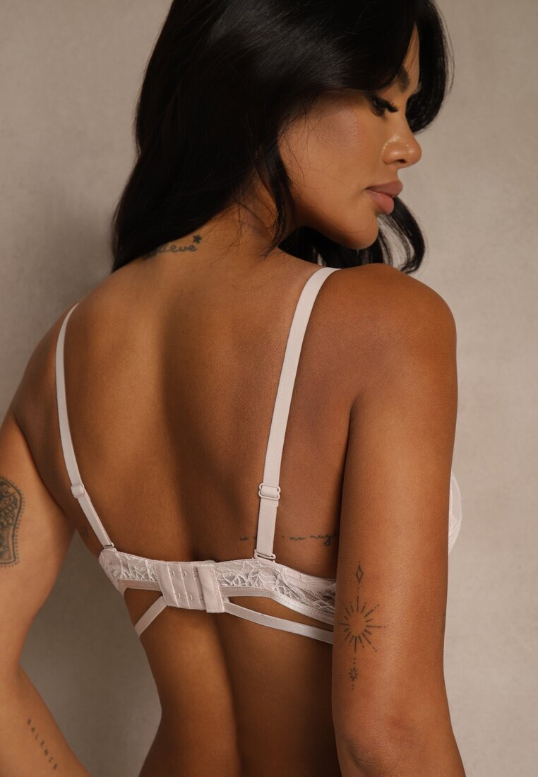 love magnolia Sutien Roz deschis din dantelă în stil clasic cu aplicație Galinassa
