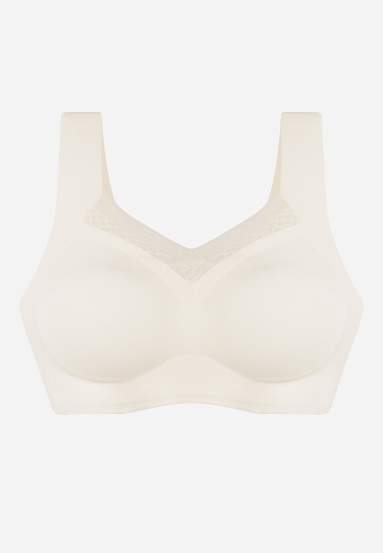 love magnolia Sutien Sport Alb căptușit decorat cu inserție din plasă Edalissa