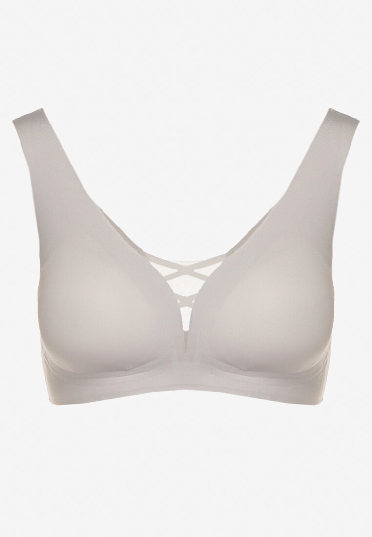love magnolia Sutien Sport Gri Decorat cu plasă și aplicație tip corset Salinalla