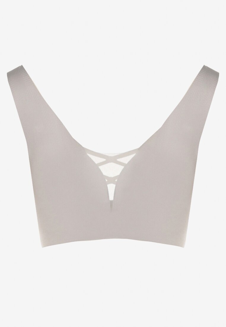 love magnolia Sutien Sport Gri Decorat cu plasă și aplicație tip corset Salinalla