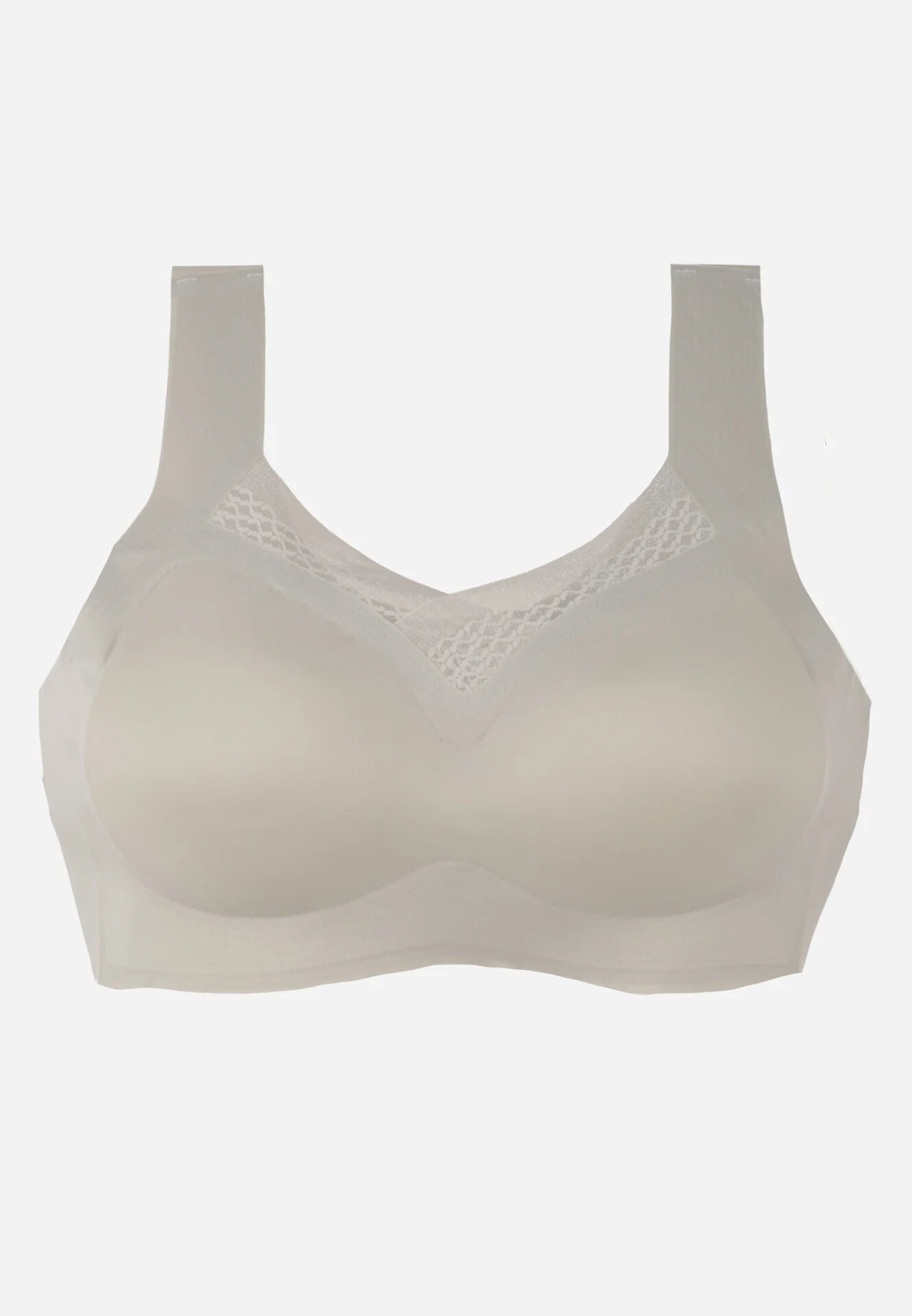 love magnolia Sutien Sportiv Gri cu Intărire Decorat cu Inserție din Plasă Edalissa