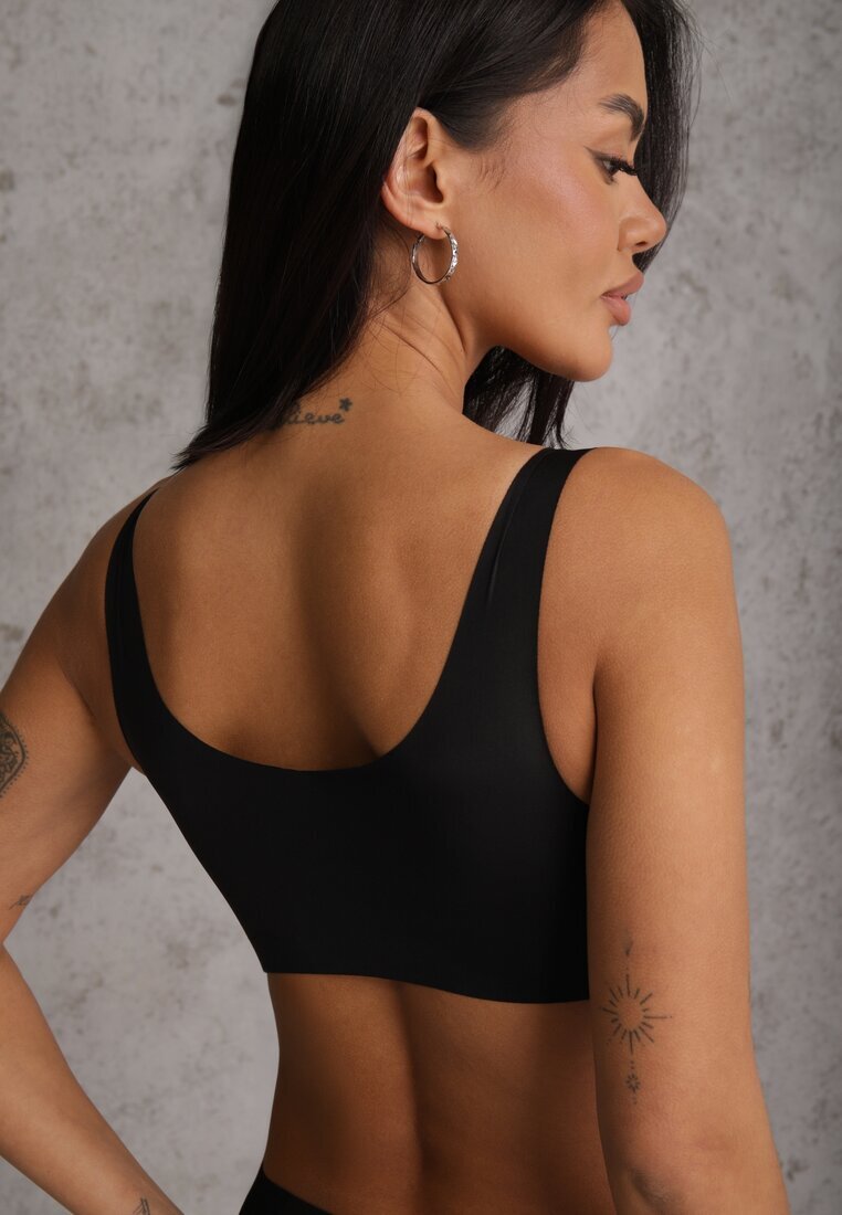 love magnolia Sutien sportiv negru cu întăritură decorat cu inserție din plasă Edalissa