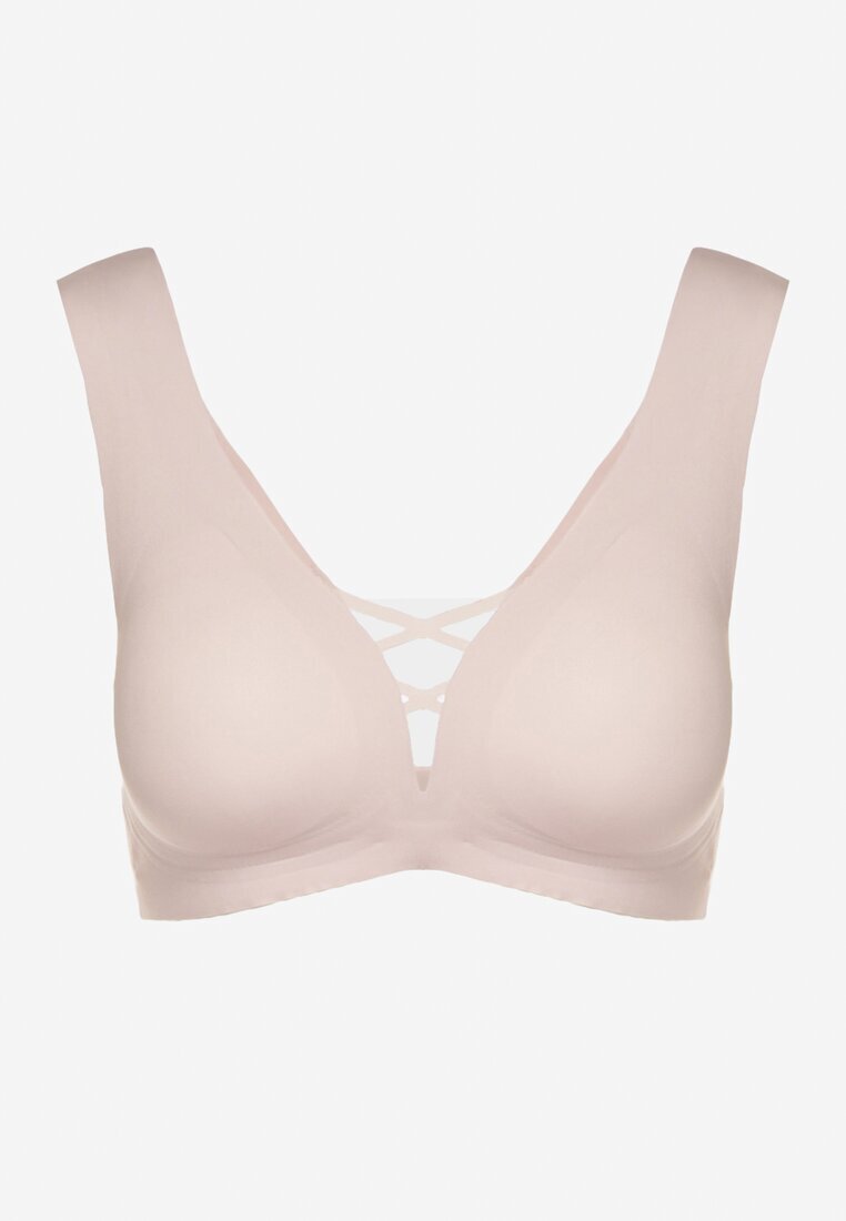 love magnolia Sutien Sportiv Roz deschis Decorat cu plasă și aplicație tip corset Salinalla