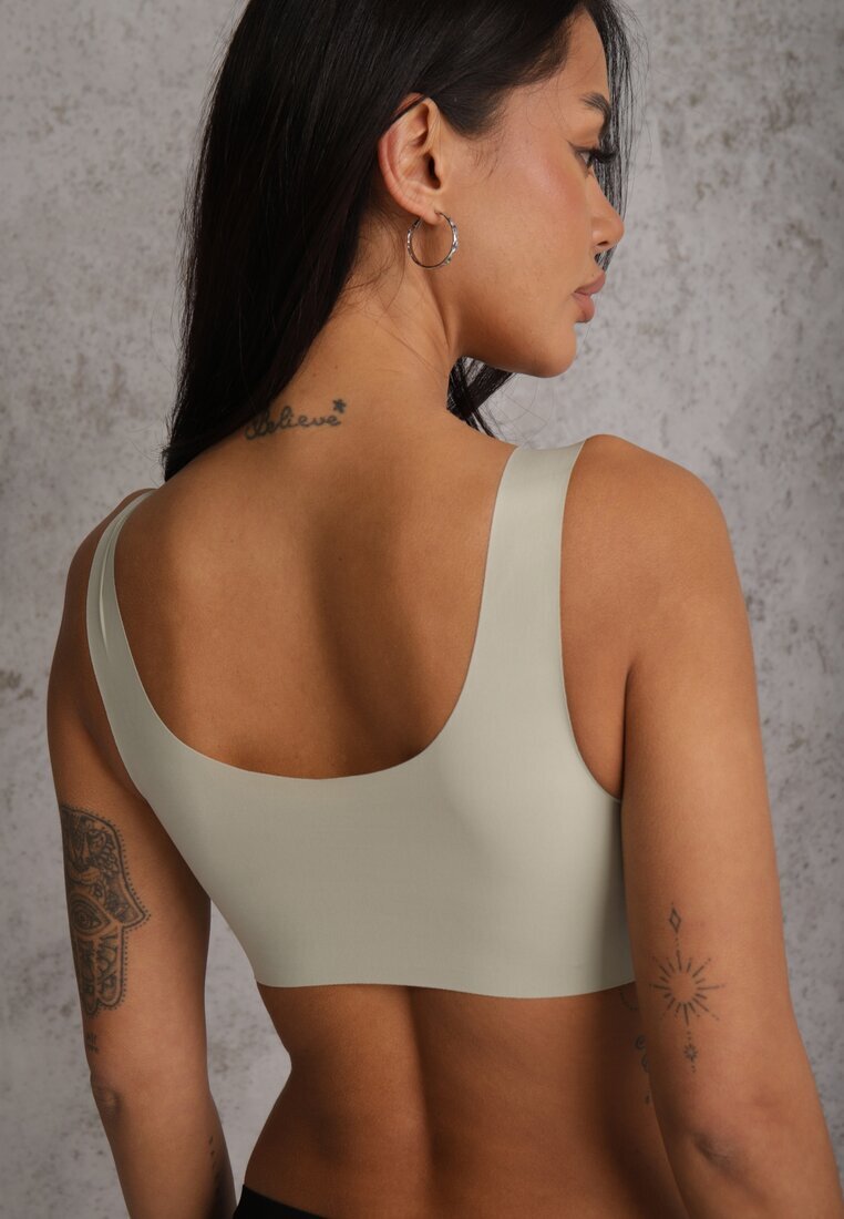 love magnolia Sutien Sportiv Verde cu Intaritura Decorat cu insertie de plasa Edalissa