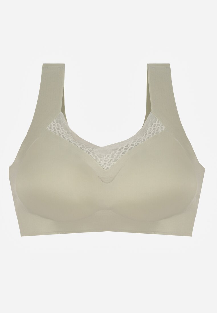 love magnolia Sutien Sportiv Verde cu Intaritura Decorat cu insertie de plasa Edalissa