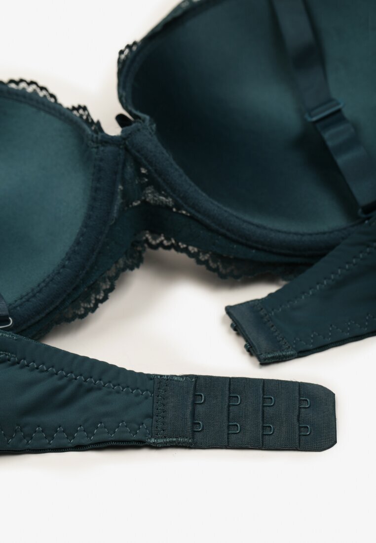 love magnolia Sutien verde închis din dantelă tip push-up Mellimi