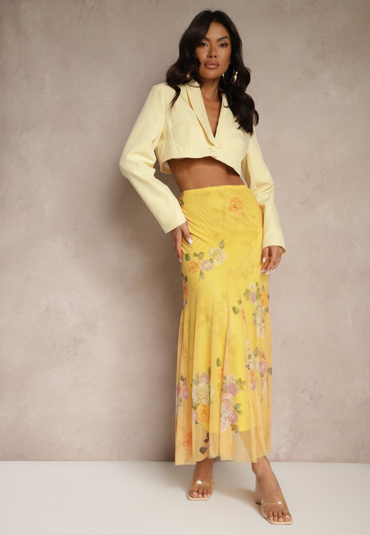 lovery Fustă Galbenă cu model floral cu croială evazată Efrirene