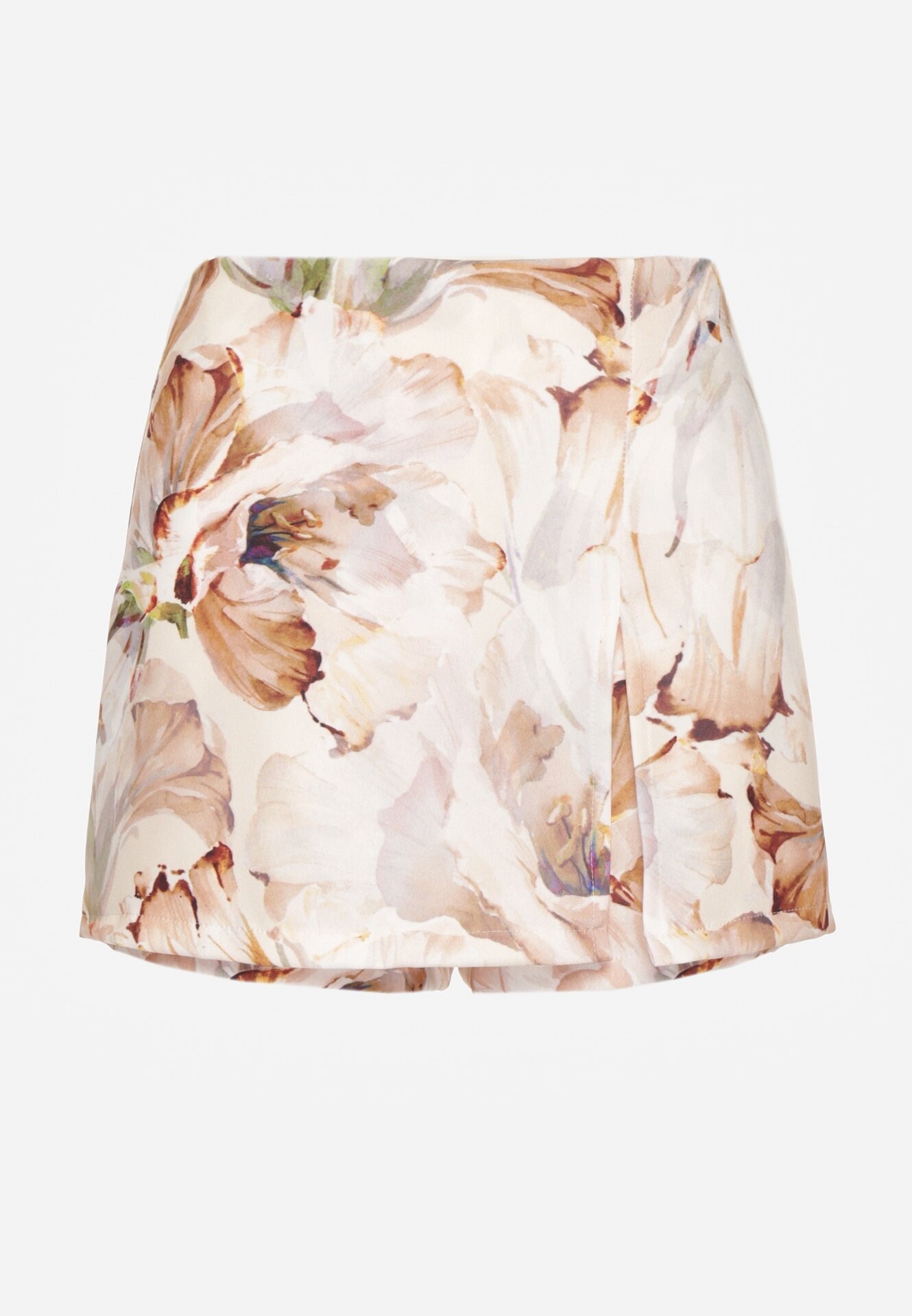 lovery Fustă-Pantaloni scurți Bej Talie înaltă Floral Delliena