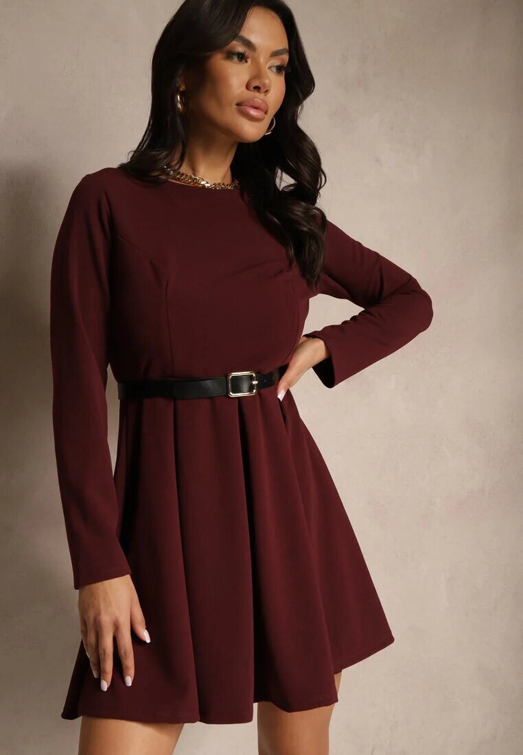 lovery Rochie Bordo Evazată cu croială clasică Temiriela