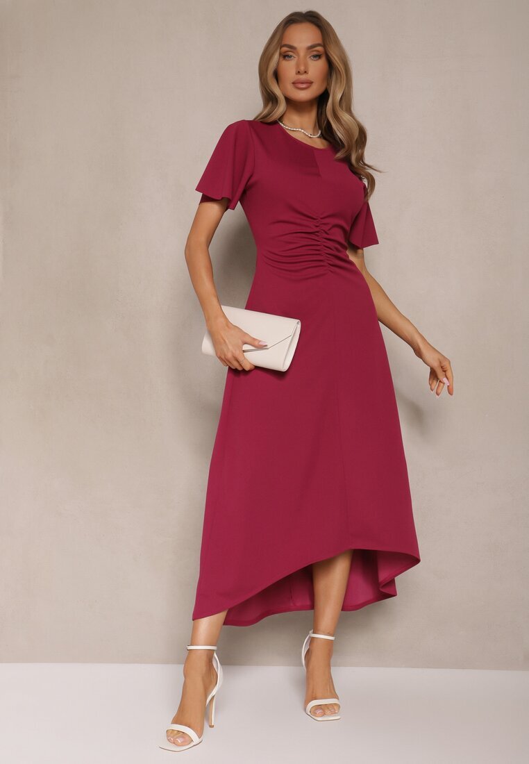 lovery Rochie Bordo evazată cu drapaj Odarene