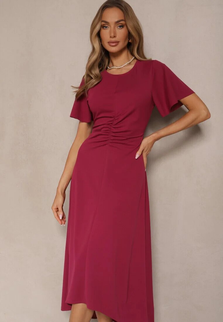 lovery Rochie Bordo evazată cu drapaj Odarene