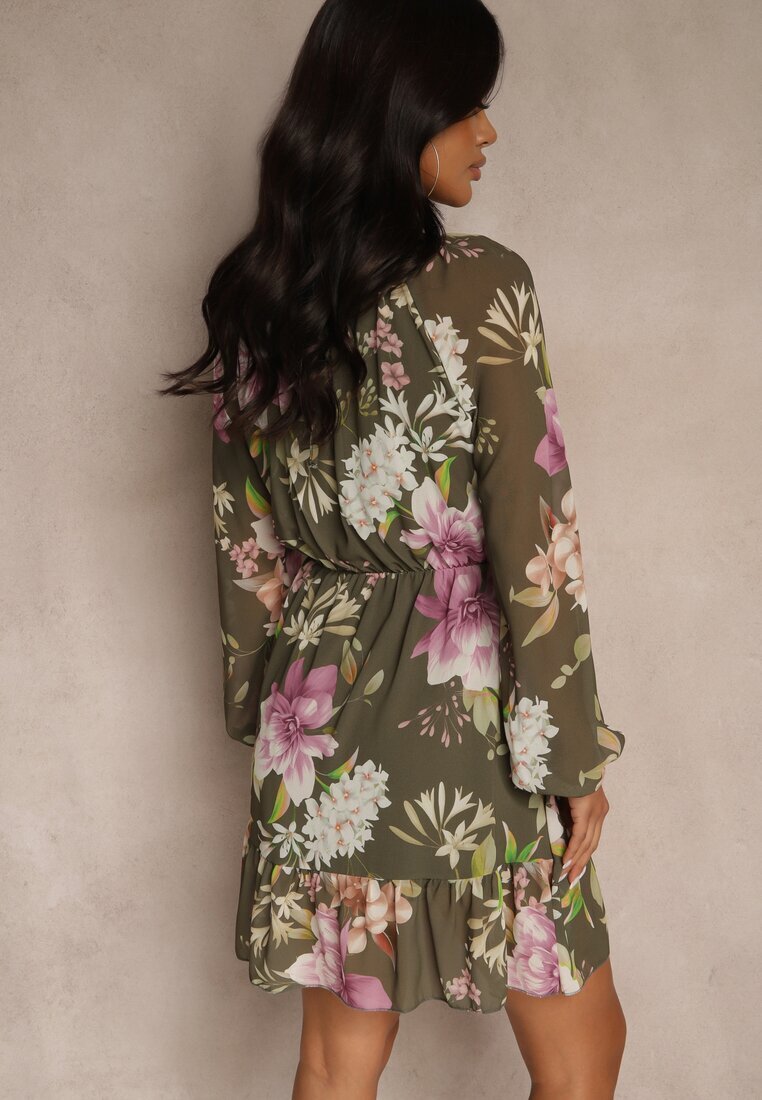 lovery Rochie Cloș Verde închis Decorată cu model floral Zerovia