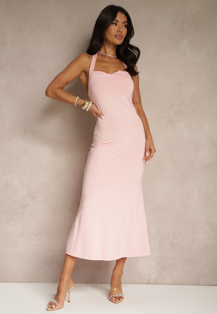 lovery Rochie de cocktail roz cambrată din viscoză Folarose