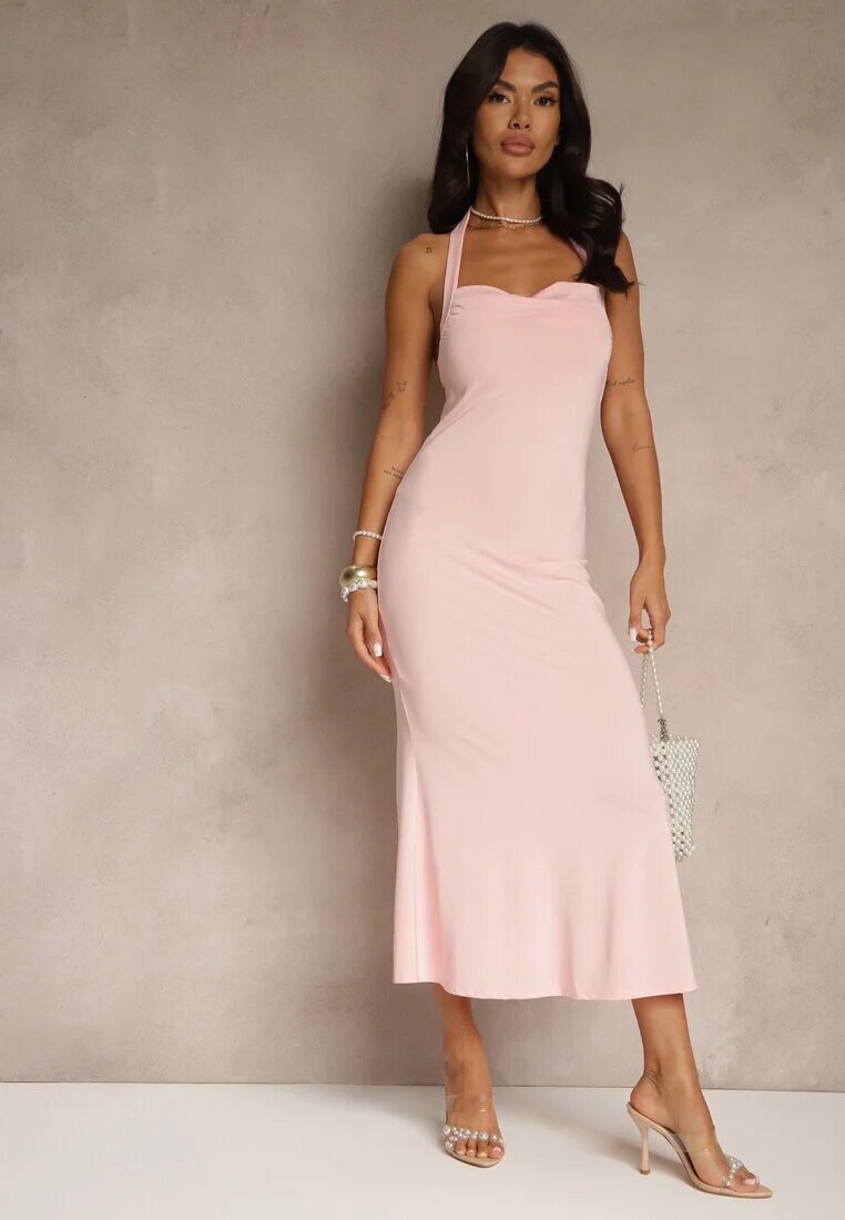lovery Rochie de cocktail roz cambrată din viscoză Folarose