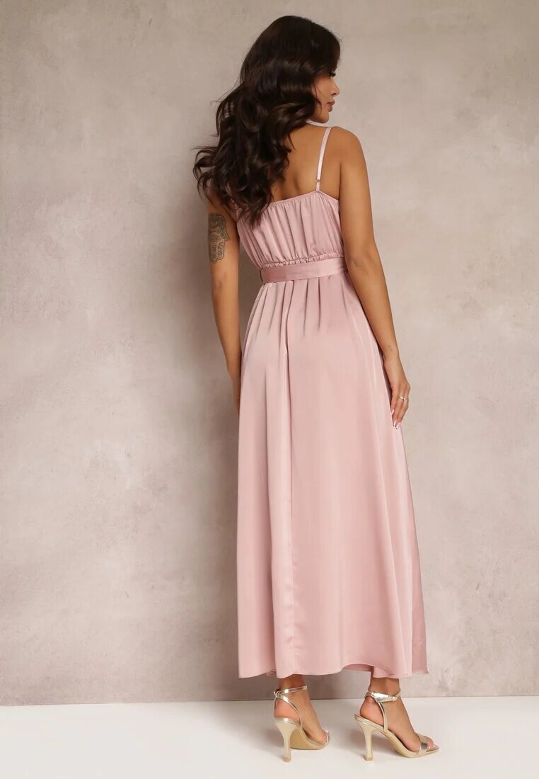 lovery Rochie de cocktail Roz deschis cu elastic în talie cu bretele reglabile Anajane