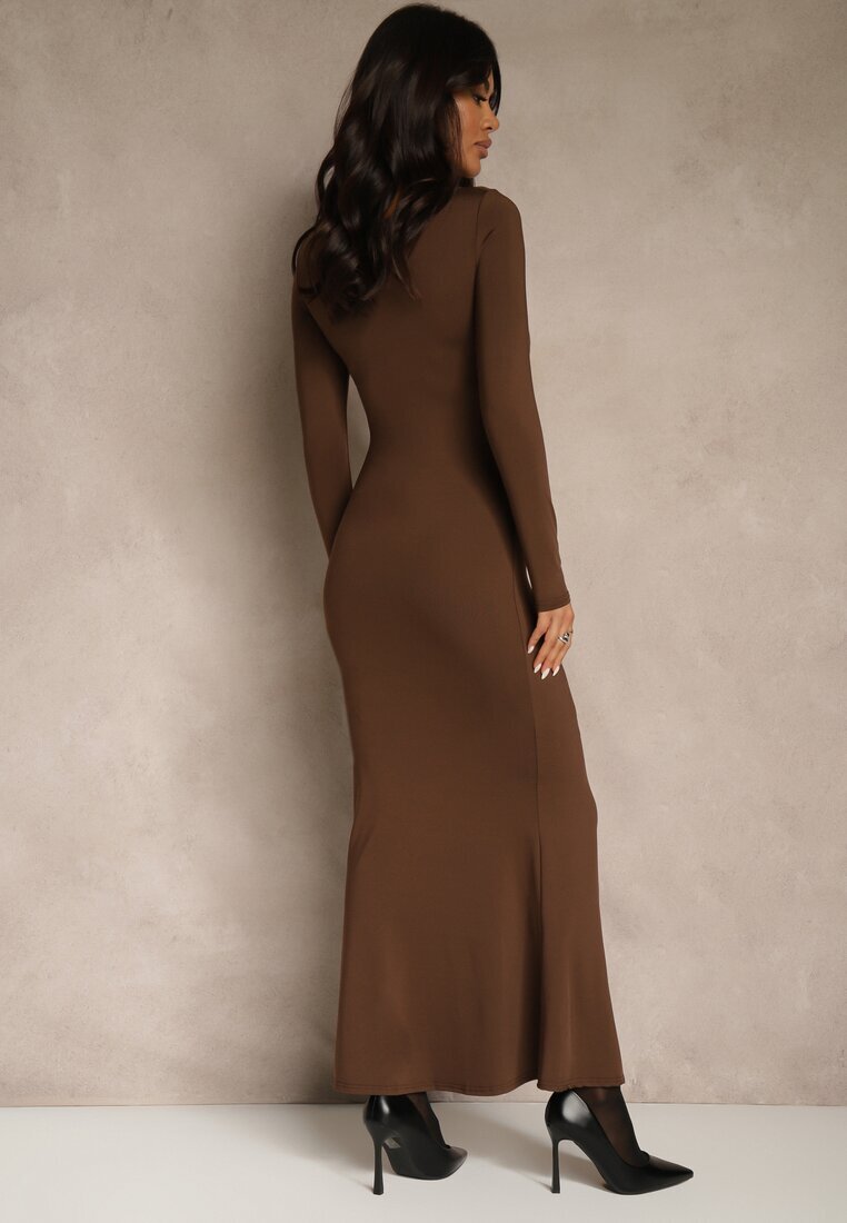 lovery Rochie Maro de Cocktail cu Viscoză Decorată cu Aplicație Metalică Refane