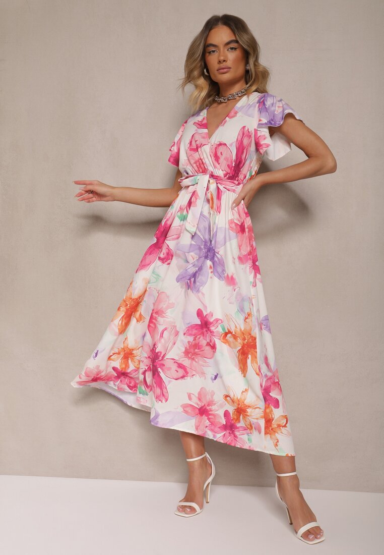 lovery Rochie petrecută Fucsia cu cordon cu imprimeu floral Redellira