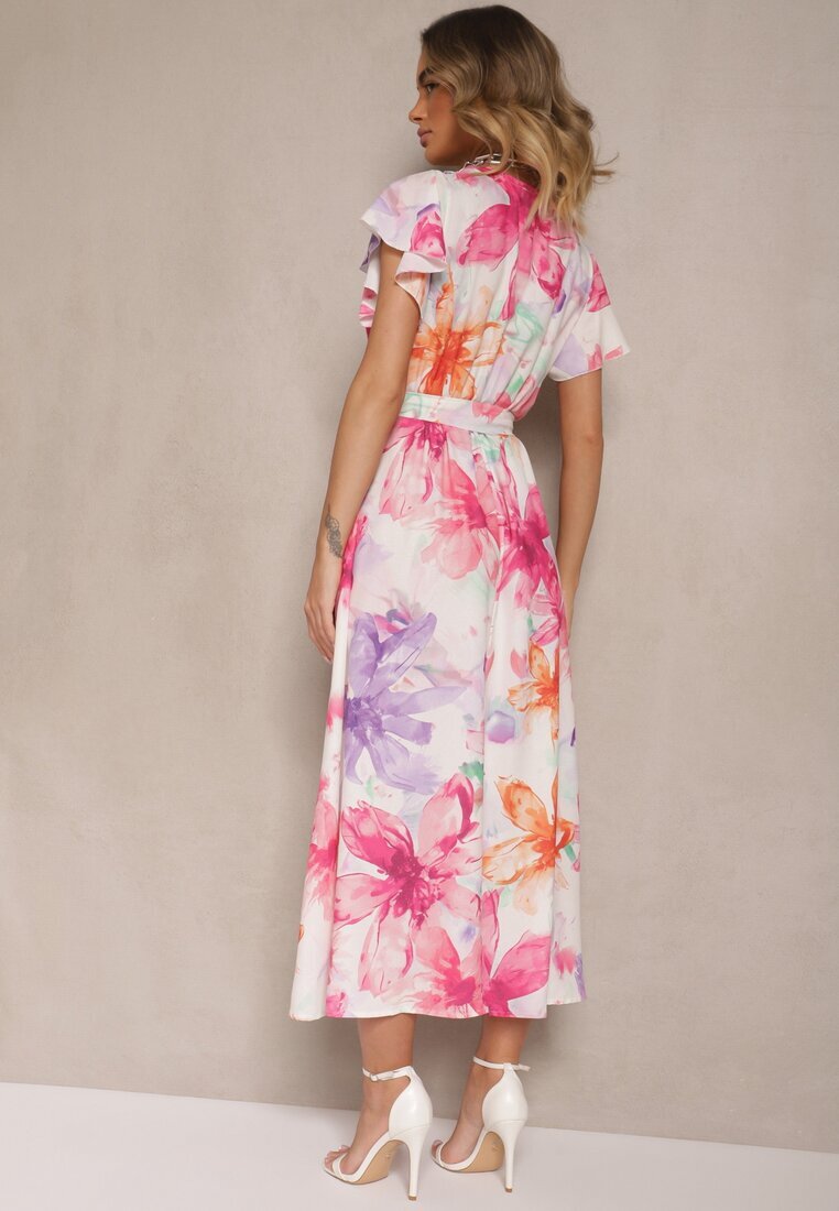 lovery Rochie petrecută Fucsia cu cordon cu imprimeu floral Redellira
