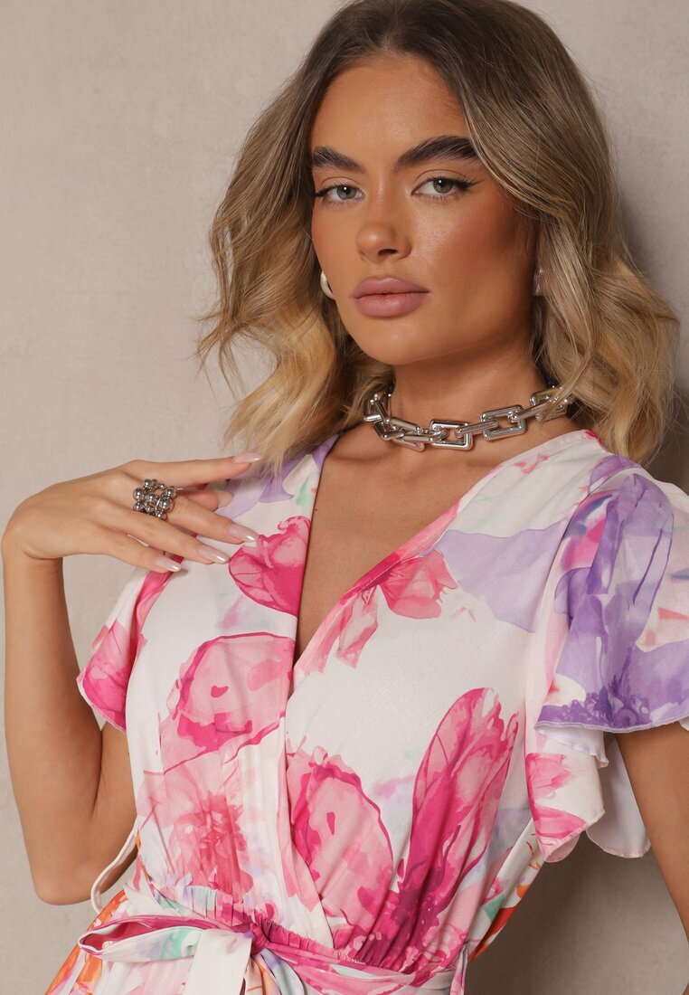 lovery Rochie petrecută Fucsia cu cordon cu imprimeu floral Redellira