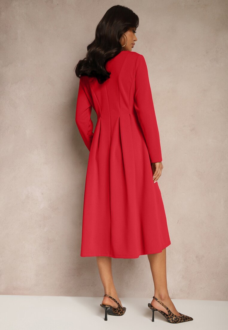 lovery Rochie roșie evazată în stil elegant Temilissa