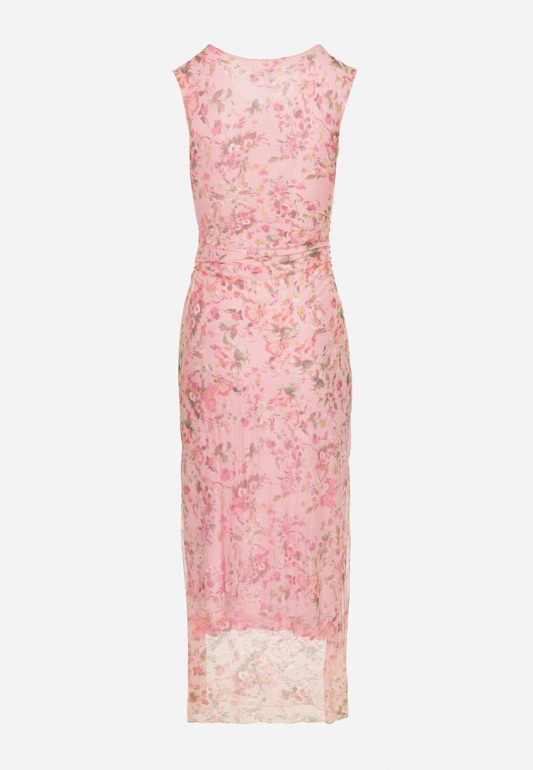 lovery Rochie Roz Bodycon cu Imprimeu Floral Melavela