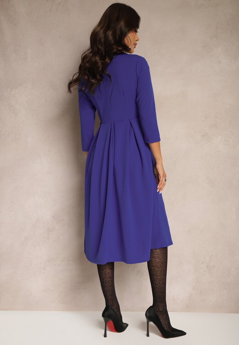 lovery Rochie Violetă cu croială evazată cu mânecă 3/4 Nomini