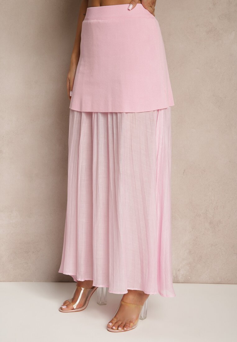 lovery Set Roz Elegant Vestă și Fustă Cloș Werani