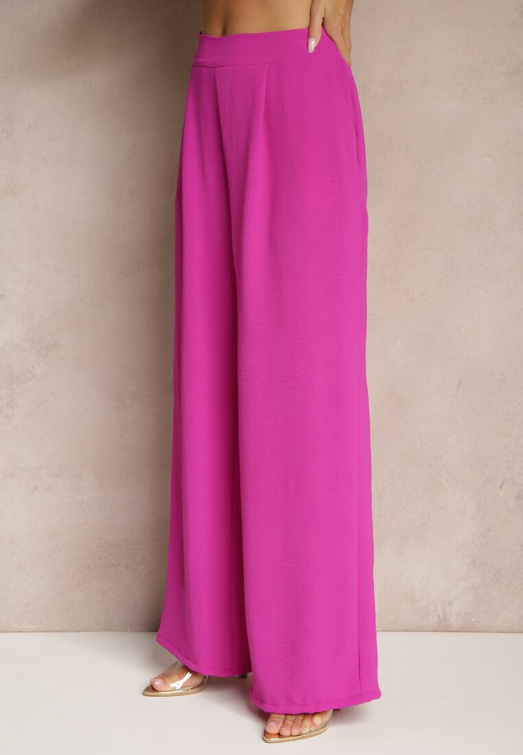lovery Set Violet Pantaloni largi și Bluză asimetrică Ralinessa
