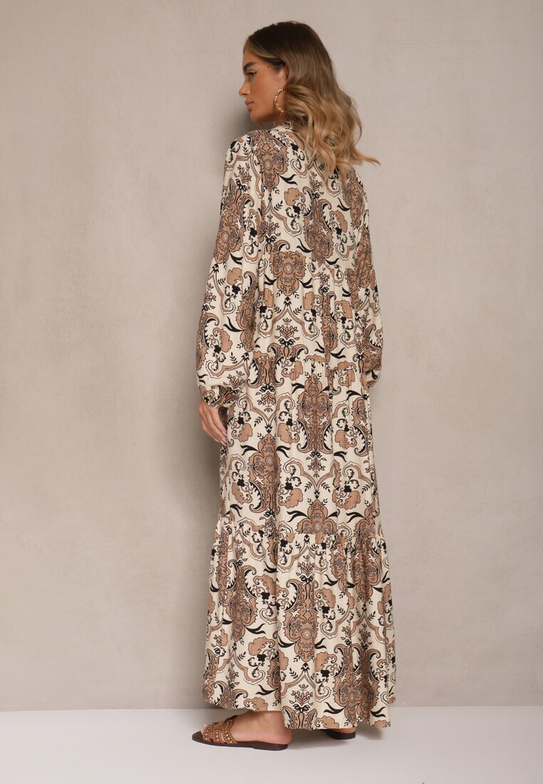 m&d fashion Rochie Maro Evazată din Viscoză cu Decolteu în V Atenavela