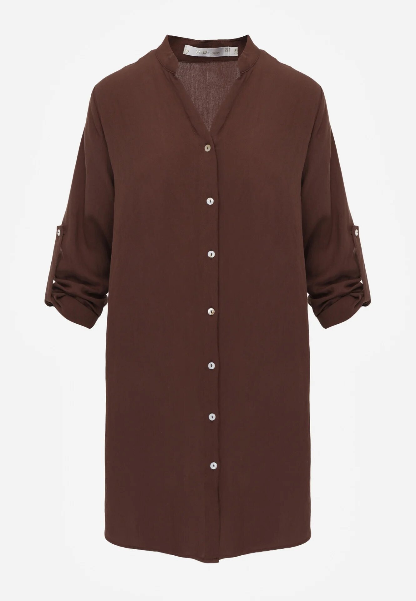 m&d fashion Rochie Maro Tip cutie din Bumbac Oversize cu Decolteu în V Elavellis