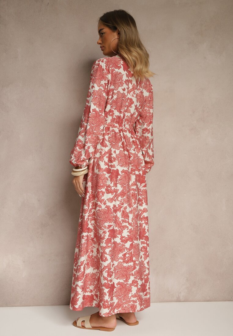 m&d fashion Rochie roză florală cu viscoză cu croi evazat Filennea