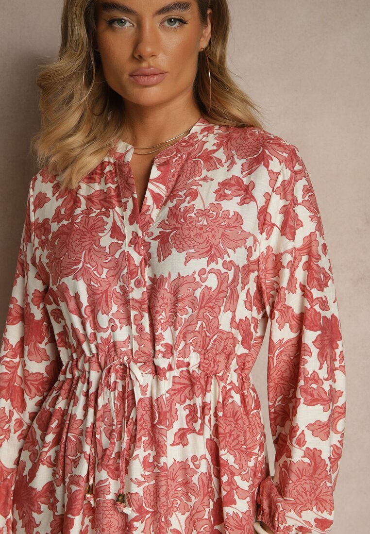 m&d fashion Rochie roză florală cu viscoză cu croi evazat Filennea