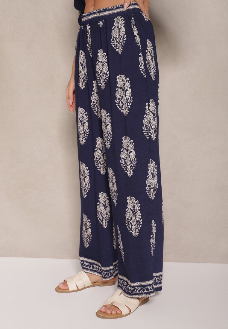 m&d fashion Set Bleumarin Oversize în Stil Rustic Cămașă Lungă și Pantaloni Larghi Mepilara