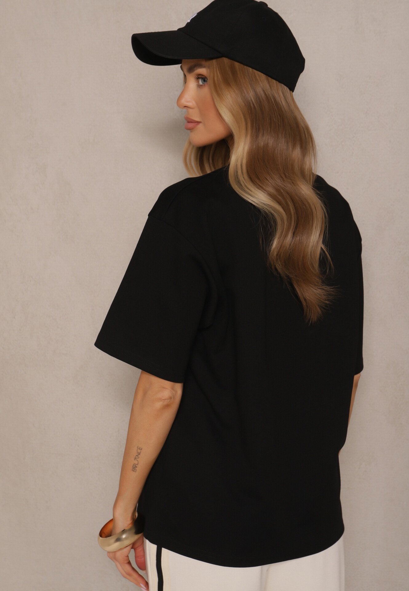 m&d fashion T-shirt Basic Negru din Bumbac Meranissea