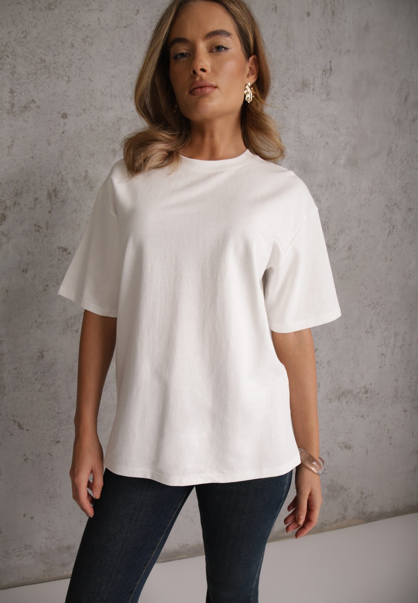m&d fashion Tricou Basic Alb din Bumbac Meranissea